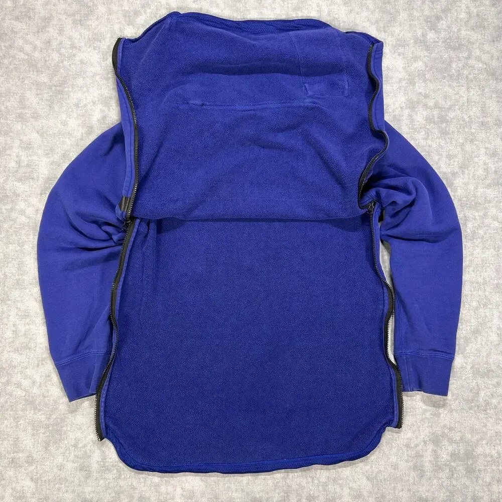 Nike Air Pivot V3 Crew Sweatshirt Game Royal Black 728277-455 Mens L Side Zip